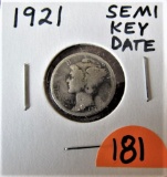 1921 Mercury Dime