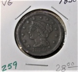 1850 Large Cent- Very Good