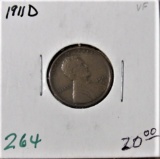 1911 D Lincoln Cent -Fine