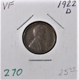 1922 D Lincoln Cent -Very Fine