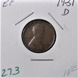 1931 D Lincoln Cent -Extra Fine