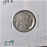 1917 D Buffalo Nickel -Good