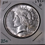 1922 D  Peace Dollar BU