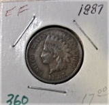 1887 Indian Head Cent -Extra Fine