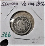 1856 Seated Half Dime -Good