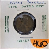 Flaked Planchet Cent