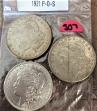 1921 PDS Morgan Dollar Set