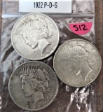 1922 PDS Morgan Dollar Set