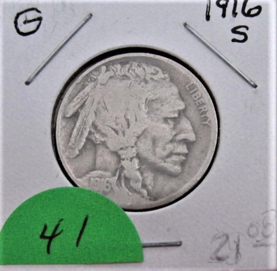 1916-S Buffalo Nickel - Good