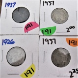 1937, 37, 37 26 Buffalo Nickels