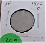 1922-D Lincoln Cent - Very Fine