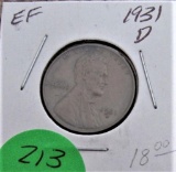 1931-D Lincoln Cent - Extra Fine