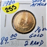 1980 Krugerrand (2 rand) .25 oz. gold