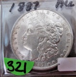 1887 AU Morgan Dollar