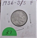 1936 S/S Buffalo Nickel, F