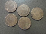1864,1865,1866,1867,1868 2 cent Coins