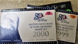 1977 Proof Set. 1999, 2000 US Mint 50 State Quarters