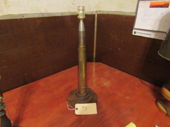 Artillery Bullet Trench Art Lamp