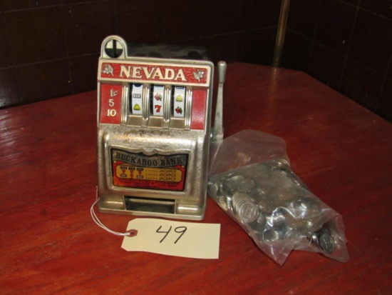 Buckaroo Bank Slot Machine w/ Bag of Tokens