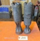 2 Trench Art Ammo Vases