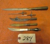 Lot of 6 Miniature Swords & Knives