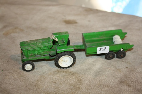Vintage Tootsietoy Tractor and Manure Spreader