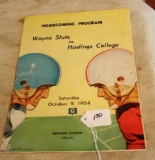 Rare 1954 Wayne St. vs Hastings Homecoming Program