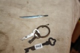 Antique Keys and Vintage Mini Japan Blade