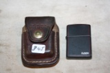 Vintage Zippo Lighter in Orig. Leather Case