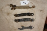 (4) Goetz, Hamm's and Milnot Antique Bottle Openers