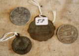 (4) Money Tokens and Pocket Watch Fob