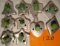 10 Assorted Green Wood Handled Cookie Cutters