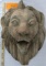 Large Carved Wood Lion Head