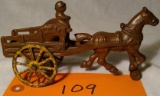 Cast Iron Toy Horse & Coal Cart