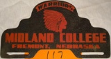 License Plate Topper-Midland College-Fremont NE