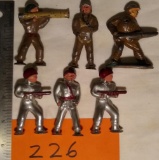 6 Lead/Pewter Toy Soldiers
