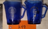 2 Shirley Temple Glass Pitcher