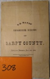 S.D. Bangs 1876 Sarpy CO. NE Centennial Booklet
