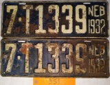 Pair 1932 Truck License Plates