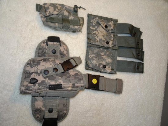 Tactical gear, leg holster & Magazine containers