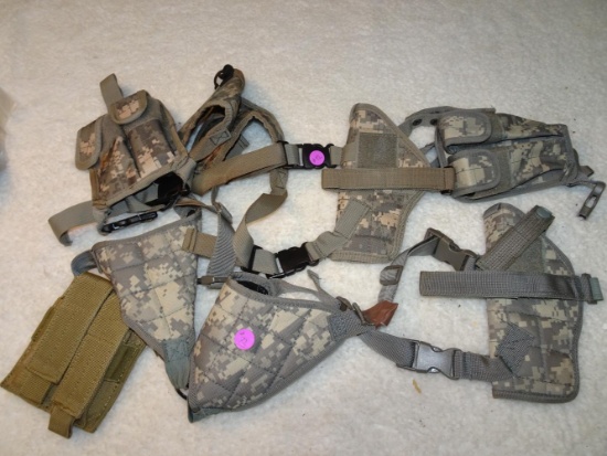 2 shoulder rigs, holsters & pouches