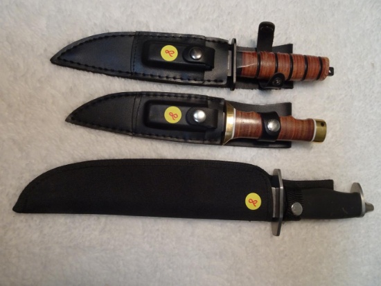 Knives (3) 12" long w/bad pommel US 1942, 11" & 15"
