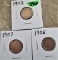 1902, 06, 07 Indian Cents