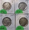 1934-D, 1935-P, 1935-D, 1935-S Buffalo Nickels, F, EF, VF, F