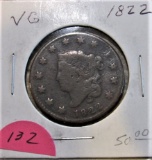 1822 Large Cent-Very Good