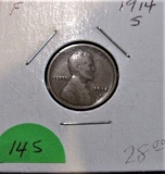 1914-S Lincoln Cent, F