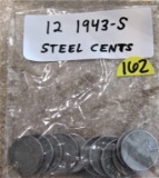 (12) 1943-S Steel Cents