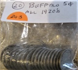 (20) 1920's Buffalo Nickels