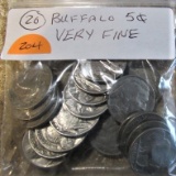 (20) Buffalo Nickels all Very Fine