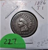 1886 Indian Head Cent Type 1-Fine